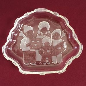 Mikasa Christmas Carolers Clear & Frosted Dish